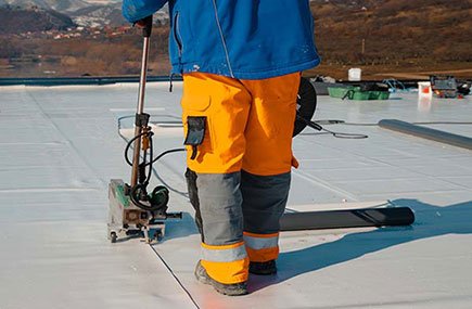 A commercial roofing job.